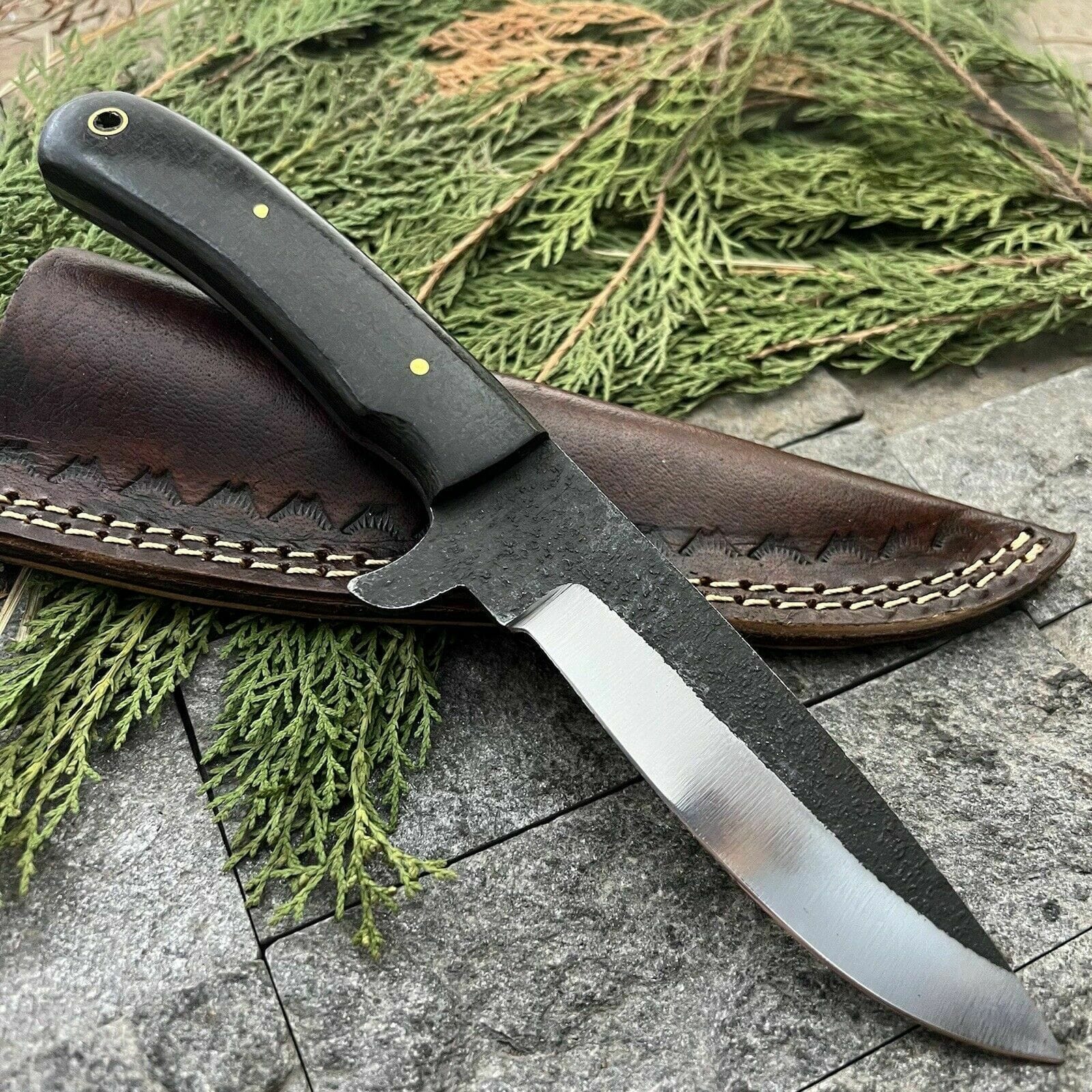 SHARDBLADE CUSTOM HANDMADE D2 STEEL HUNTING SKINNER SHARP BLADE KNIFE W ...